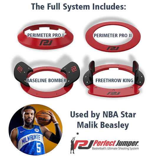 Full System Package – Save Up to 25%! Get all four Heavy-Duty Attachable High-Impact Rubber Basketball Training Aids to develop shooting consistency, refine jump shot precision, improve arc and trajectory, and enhance rebounding skills.