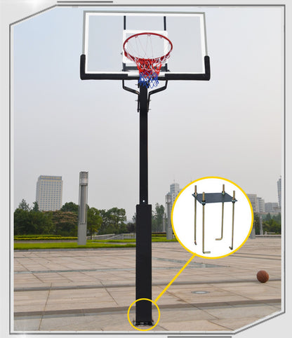 PJ Pro Outdoor Leisure Buried Hand-operated Height Basketball Stand