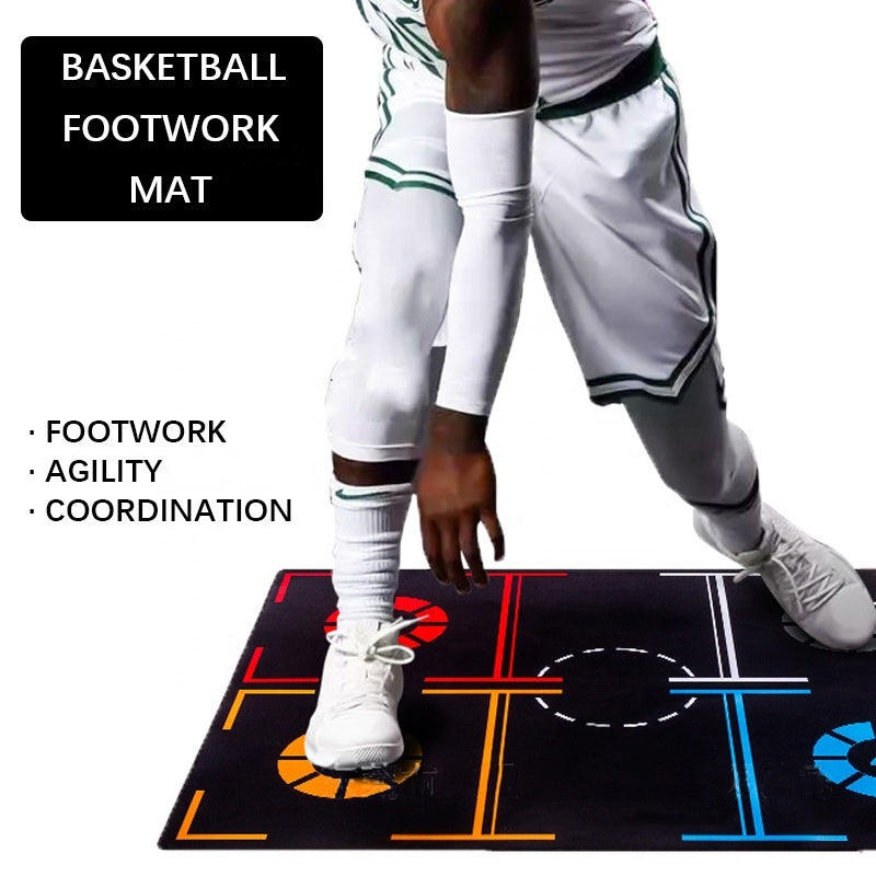 Basketball Footstep Mat Blanket Training Pace Ball Control Dribble (37x26.5 in)